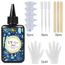 100/200/500g UV 树脂 - 用于珠宝制作的快速固化环氧树脂，不黄变透明树脂，包括泵分配器 - 适合初学者 DIY 珠宝制作零件和配件