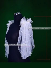 1 Pair Short Pearl Bridal Shawl, Fashionable White Pearl Shoulder Cape For Women, Suitable For Party, Wedding, Banquet