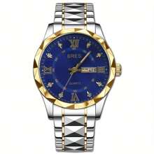 Classic Men's Watch Calendar Week Multi-Functional Fashion Atmospheric Men's Watch Business Watch 1 Piece - Gold - View 3