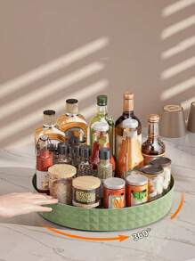 1pc Storage Tray Clear 360°Rotating Bathroom Storage Organizer Cosmetics And Perfume Organizer Skincare Storage Tray Round Desktop Storage Tray For Bathroom Kitchen