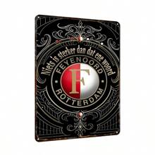 Feyenoord Rotterdam Vintage Metal Tin Sign - 20.32x30.48cm Iron Wall Decor, Weather-Resistant, No Power Needed For Bar, Garage, Or Home
