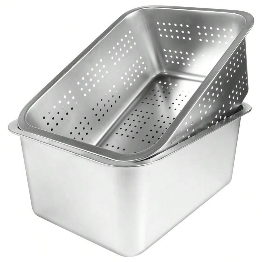 Washing Up Bowl Set, 2-In-1 Washing Up Bowl & Strainer Bowl, Stainless Steel Dish Tub With Colander, For Washing Rice And Draining, Vegetable And Fruit Food Preparation (Medium) - Medium - View 1