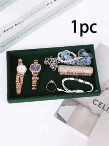 4 件/套天鹅绒珠宝托盘、珠宝展示托盘、珠宝收纳托盘、珠宝整理托盘、化妆品整理盒、化妆品展示托盘、时尚珠宝展示托盘、纯色珠宝托盘、可堆叠珠宝托盘、多隔间珠宝托盘、项链展示托盘、戒指收纳托盘、口红整理托盘，适用于梳妆台、珠宝展示架、卧室、珠宝参展商、珠宝整理器、珠宝整理器、化妆品收纳、化妆品展示