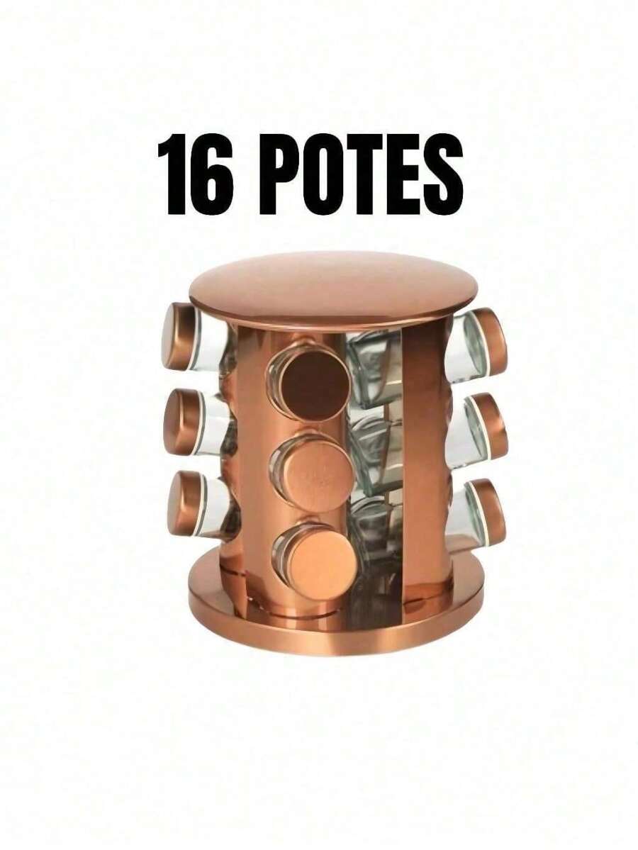 16-Pot Spice Storage Holder For Your Elegant Kitchen - Vàng - Xem 1