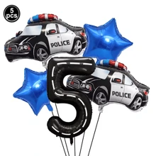 Police Car Theme 18 Inch Deep Blue Star Foil Balloon, Police Car Birthday Party Gathering Decoration
