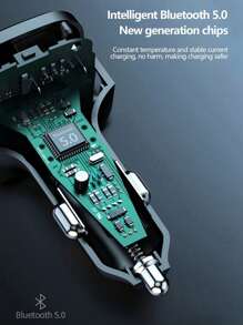 1 件多功能车载蓝牙接收器，带彩色氛围灯、MP3 播放器、QC3.0 车载充电器