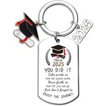 Class Of 2025/2026 Unique Graduation Keychain Gift For Him/Her, College/High School/Master's Degree Graduates, Inspirational "You Did It" Keyring Present For Graduates, Silver - Multicolor - View 11