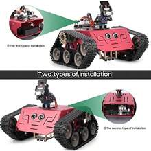 EO Roboy Toy Tank Robotic Car Kit Compatible Arduino Intelligent Robot Toys Boys Girls 8+ Line Tracking Ultrasonic Sensor Educational STEM Kits Toy - TankRoboticCar - View 6