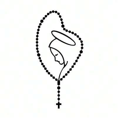 Adesivo Terço Nossa Senhora Preto - Adesivo Automotivo