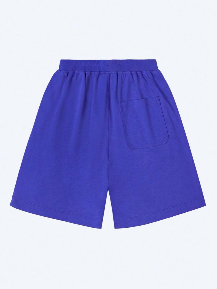 Annil 青少年女童短裤，夏季抗菌长绒裤，休闲运动。 - 藍色 - 查看 2