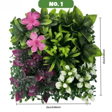 CTSZOOM Disponible en 23 estilos, paneles de pared de césped artificial, múltiples estilos con césped, follaje floral artificial, césped artificial, alfombras de césped artificial, decoración de pared exterior, decoración de boda, decoración navideña, follaje artificial, césped artificial, 100 bridas, pared de plantas, decoración de pared verde de 10x10 pulgadas