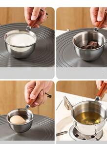 1pc Multifunctional Hot Oil Pot, Stainless Steel Mini Frying Oil Pot, Kitchen Hot Oil Pot, Oil Pouring Pot, Oil Spraying Pot With Dual Pouring Spouts, Suitable For Left Or Right Handed - Silver - View 8