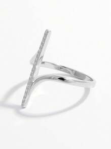 Vaerine 1pc Elegant & Creative & Unique & Personalized 925 Silver & Cubic Zirconia Design Ladies' Ring For Date To Show Elegant Gift