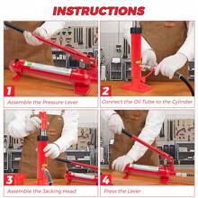 Studyset Hydraulic Jack Kit, Hydraulic Multifunctional Jack With Oil Hose, Auto Body Frame Repair Kit - 1.2m - View 3