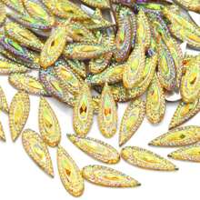 7*21mm Eyebrow Face Sticking Phoenix Tail Drill Teardrop Resin Flat Bottom Drill Peacock Tail DIY Jewelry Accessories - Multicolor - View 12