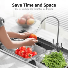 Washing Up Bowl Set, 2-In-1 Washing Up Bowl & Strainer Bowl, Stainless Steel Dish Tub With Colander, For Washing Rice And Draining, Vegetable And Fruit Food Preparation (Medium) - Medium - View 3