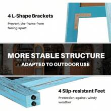 A-Frame Chalkboard 40" X 20", Chalk Board Sign Board Magnetic Sandwich Board Pine Wooden Freestanding Double-Sided Chalkboard Easel For Restaurant Cafe Shop Wedding Party, Blue - Blue - View 5