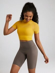 MASKERT Spring And Summer Women's Yoga Tops,Casual Tights,Women's Yoga Short Sleeves,Sports And Exercise Short Sleeves,Outdoor Sports Tops,High-Elastic Yoga Top,Commuter Top,Soft And Comfortable At Home