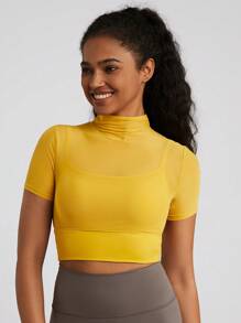 MASKERT Spring And Summer Women's Yoga Tops,Casual Tights,Women's Yoga Short Sleeves,Sports And Exercise Short Sleeves,Outdoor Sports Tops,High-Elastic Yoga Top,Commuter Top,Soft And Comfortable At Home