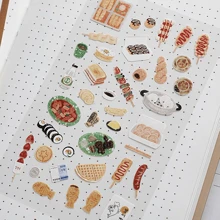 1 Stück koreanischer Import Original Suatelier Snack Street Food Papier Aufkleber für Scrapbooking DIY Tagebuch Schreibwaren Aufkleber Dekorationsartikel, Schulmaterial, Rückkehr zur Schule