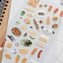 1 Stück koreanischer Import Original Suatelier Snack Street Food Papier Aufkleber für Scrapbooking DIY Tagebuch Schreibwaren Aufkleber Dekorationsartikel, Schulmaterial, Rückkehr zur Schule