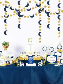 Moon-Star Party-Decorations 1pc Garland - Twinkle Little Star Hanging Decoration Streamers Banner, Eid Ramadan Mubarak Decoration Birthday Wedding Party Decor