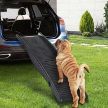 OYAJIA Extra Long 151cm Foldable Dog Ramps Large Dogs, Dog Ramp For Car With Non-Slip Rug Surface, Pet Ramp Stairs Portable,Portable Dog Steps For Medium & Large Dogs Up To 113kg Get Into A Car, SUV & Truck - Black - View 8