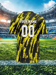 Personalizowana koszulka sportowa, jednoczęściowa męska koszulka treningowa z dekoltem w serek, z przodu i z tyłu nadruk nazwy, numeru, logo, wygodna, na co dzień, na imprezę, na spotkanie