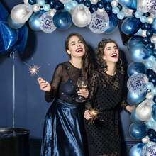 30th Birthday Decorations Men, Navy Blue Silver 30th Birthday Balloons With Happy 30th Birthday Banner, Confetti Balloon Foil Number 30 Foil Balloons ​For Men Women 30th Birthday Party Decorations - 30 - View 6