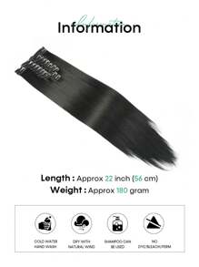 Clip In Hair Extensions Black Pink Color 22 Inch 12 PCS Set Long Straight Hair Extension Synthetic Hairpieces For Women Girls Daily Use