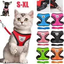 1pc Adjustable Mesh Pet Cat Harness & Leash Set, Breathable Vest For Small & Medium Dogs
