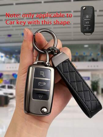 3pcs Titanium Grey TPU Soft Protective Case + Car Keychain + Screwdriver Car Key Chain Set, Suitable For New Bora, Sagitar, Teramont, Lavida, Tiguan, Lamando Car Keys