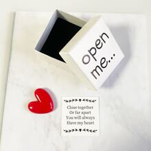 Charming Love-Themed Gift Box Set - Perfect For Boyfriend & Girlfriend, Ideal For Valentine's Day, Weddings, Birthdays & More, Heart Opening,Anniversaries I Love You, Resin Red Heart, Creative Heartfelt Keepsakes
