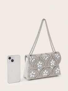 闪亮、闪耀、迷人、优雅、精致、安静奢华的晚宴包，适合派对、婚礼、舞会、晚宴/宴会，搭配婚纱、礼服、舞会礼服、生日礼服 - 銀色 - 查看 6