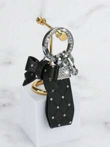 New High-End Rhinestone Bow Keychain,Exquisite And High-Quality Girls' Car Keychain Pendant,Fashionable Ladies' Car Jewelry,Valentine's Day Gift, Birthday Gift - one-size - View 3