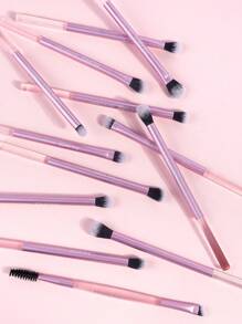 MAANGE 13Pcs Professional Eye Long Aluminum Tube Makeup Brushes,Eyeshadow Brush Contour Brush Highlight Brush Blending Brush Nose Contour Brush Concealer Brush Smudge Brush Eyebrow Brush Eyelash Brush,Makeup Brushes With Soft Fiber And Skin Friendly For Easy Carrying,Brushes For Travel,Gift For Women&Girls - 粉色 - 查看 3