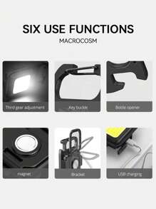 1/2/3/10pcs COB Keychain Work Light, Flashlight With 4 Lighting Modes, Keychain Light Emergency Light, Bottle Opener, Mini Flashlight With Magnetic Base