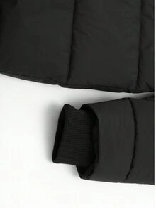 Manteau matelassé épais à capuche amovible et col en fausse fourrure pour femmes, idéal pour l'hiver - Noir - Voir 7