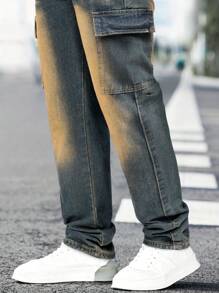 Men's Fashionable All Season Casual Outdoor Activity Street-Style Versatile Comfortable Multi-Pockets Retro Denim Jeans