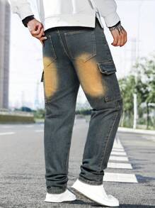 Men's Fashionable All Season Casual Outdoor Activity Street-Style Versatile Comfortable Multi-Pockets Retro Denim Jeans