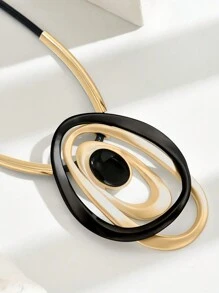 1 pièce Pendentif de collier de mode style européen créatif polyvalent simple en patchwork géométrique