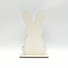 Decoraciones de mesa de conejito, letreros de madera de conejito para el hogar, bandeja de madera con niveles de conejo, decoraciones de Pascua para fiestas de granja. - Verde claro - Ver 7