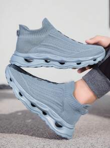 Zapatillas de suela gruesa para hombre talla grande - Zapatos casuales cómodos y ligeros, diseño slip-on, unisex, antideslizante, de corte bajo para todas las estaciones, adecuados para correr y caminar