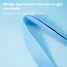 Miniso 缝纫晚宴系列购物袋 休闲简约时尚百搭单肩包 手提包 斜挎包 便携收纳袋 帆布包 - 藍白 - 查看 6