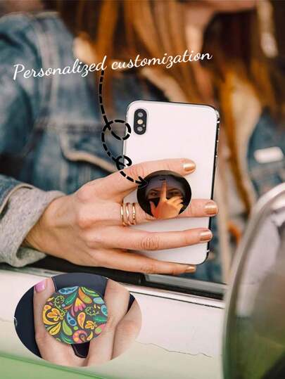 Personalize Your Photo Images Pop-Up Phone Handle/Phone Tablet Holder Uses The Latest Technology For More Vibrant Photo Colors