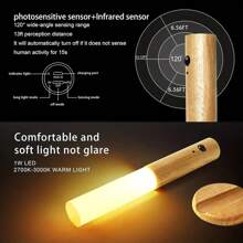 1 pièce Lampe de nuit magnétique avec capteur de mouvement sans fil, lampe de nuit rechargeable pour pièce, placard, couloir