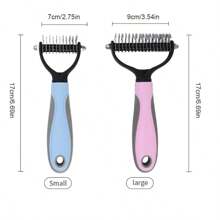 Cat Hair Removal Comb Dog Hair Removal Brush Stainless Steel Double Sided Pet Grooming Brush Removing Tangles Cat Accessories