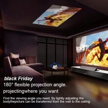 XBJ Proyector Inteligente 4K HD, Sistema Android 11, Proyector Doméstico Enchufe Europeo, 390ANS1 HY320, Conexión Wifi Inalámbrica a Teléfono Móvil y Computadora, Proyector Portátil Calidad Cine 1920*1080P, Resto Oficina Comercial