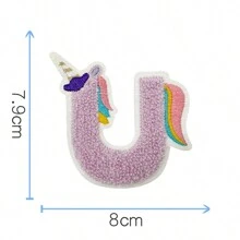 26 件可爱卡通动物和字母刺绣补丁，创意 DIY 用品，适用于铅笔盒、文具、姓名标签、背胶
