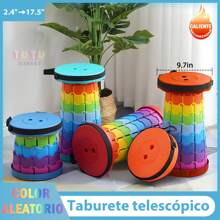 Taburete RetráCtil PortáTil, Aburete RetráCtil PortáTil, Silla Plegable Para Acampar, Muebles De Exterior, Taburete TelescóPico De ArcoíRis, Asiento De Pesca De Viaje,El Color Es Aleatorio - Multicolor - Ver 10